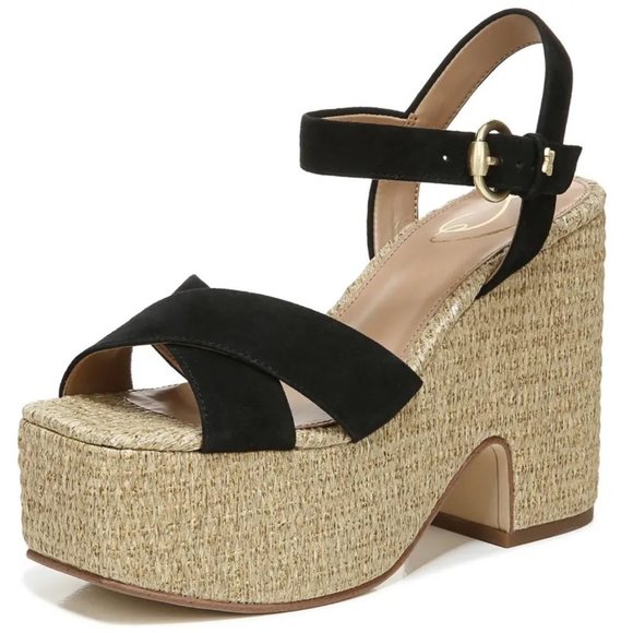 🆕️ NEW Trianna Espadrille Platform Sandal SAM EDELMAN 7.5 and 9.5 in Black - Picture 10 of 12